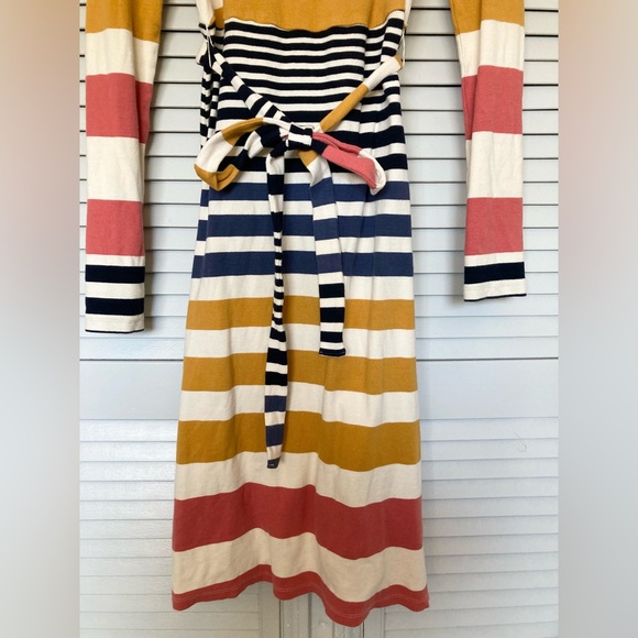 Anthropologie Saturday Sunday Striped Long Sleeve Midi Riley Dress Ribbed Size S - Picture 5 of 11